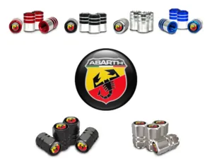 Fiat Abarth Valve Stem Caps for Bicycle Metallic Look